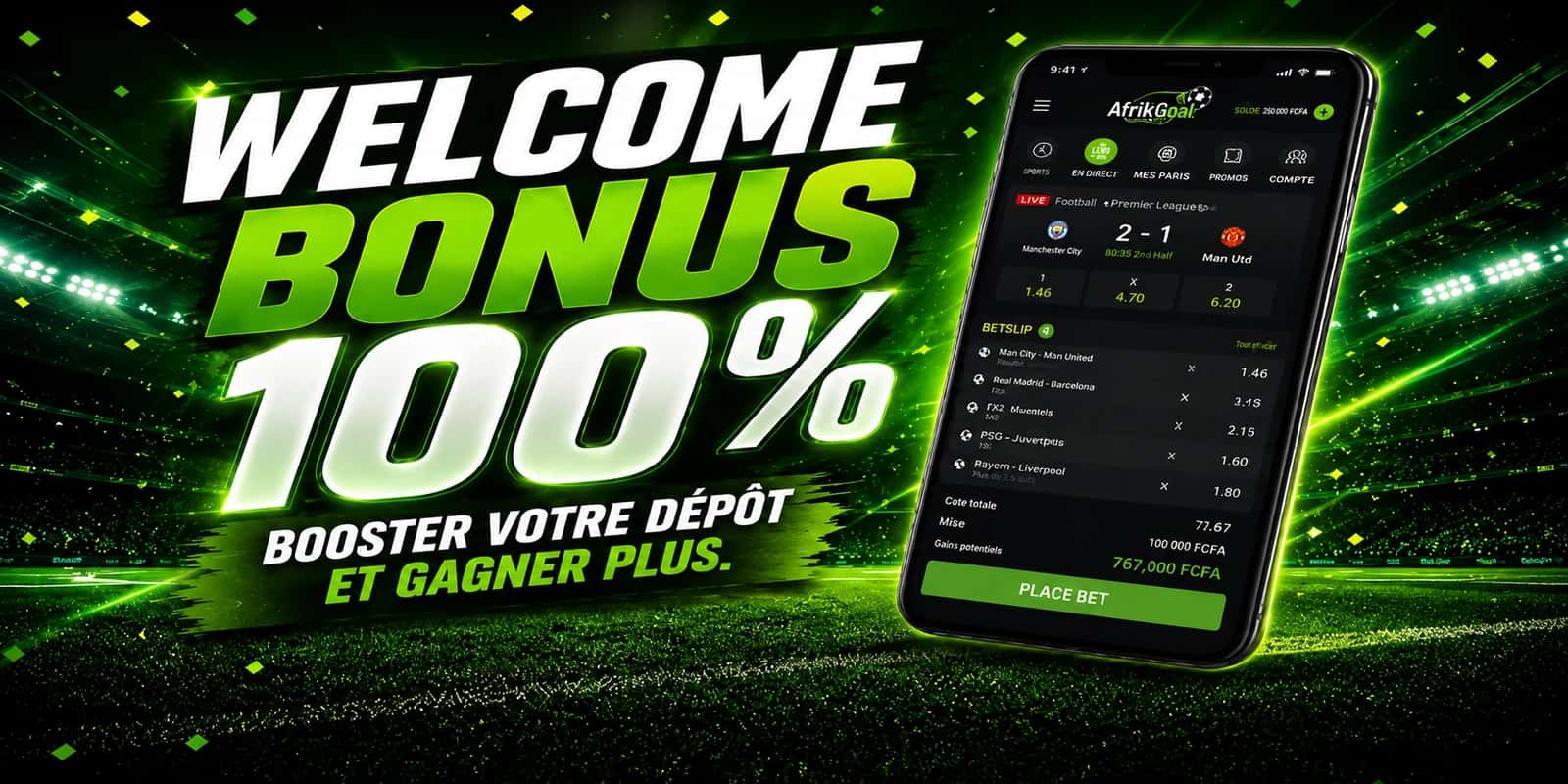 Welcome bonus 100%